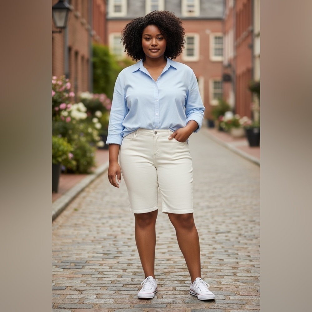 Westport White Bermuda Shorts - Picture 1 of 10
